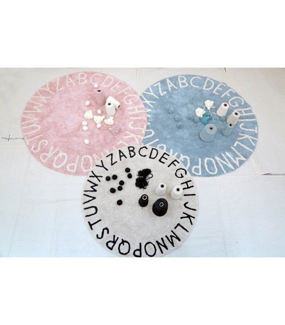 Round ABC Washable Rug